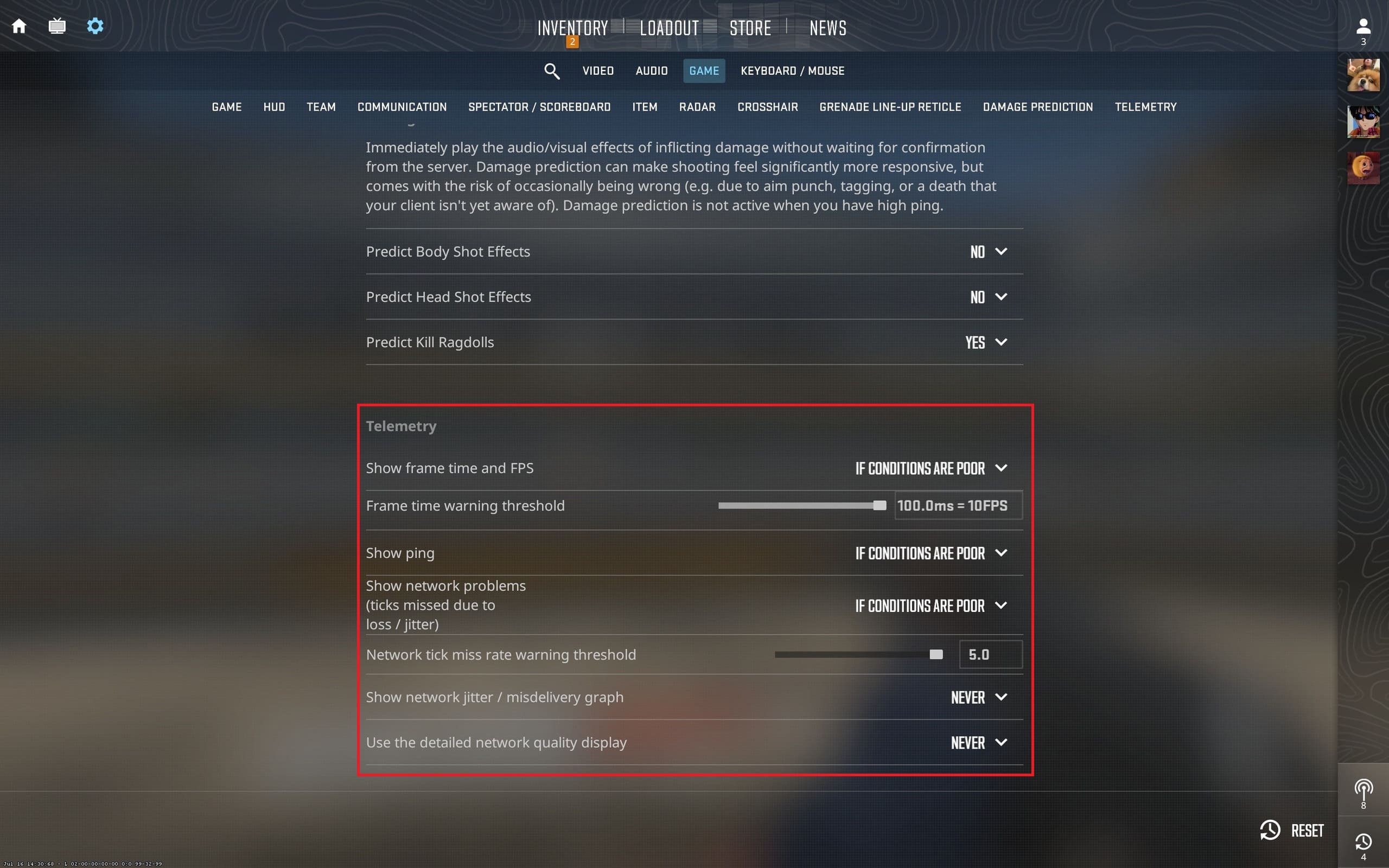 settings cs for fps